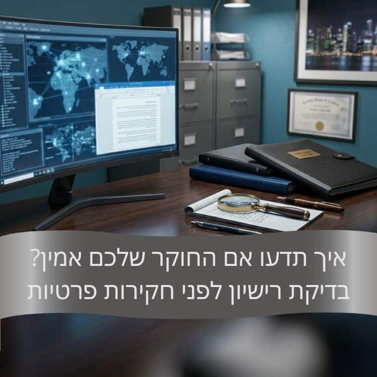 איך תדעו אם החוקר שלכם אמין בדיקת רישיון לפני חקירות פרטיות- גל חקירות